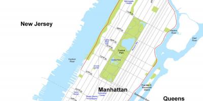 Karte von der Insel Manhattan in New York