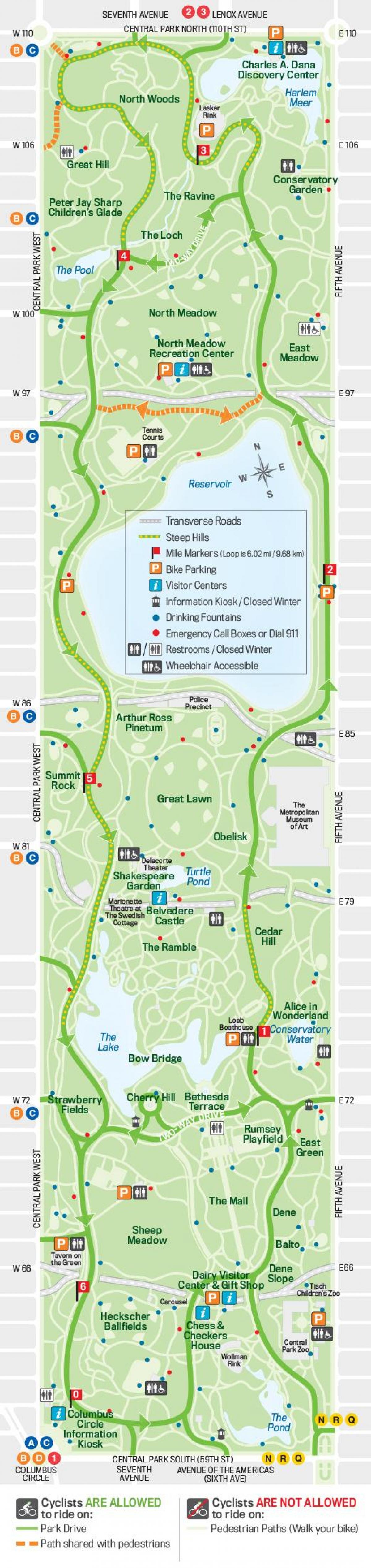 bike-Karte von central park