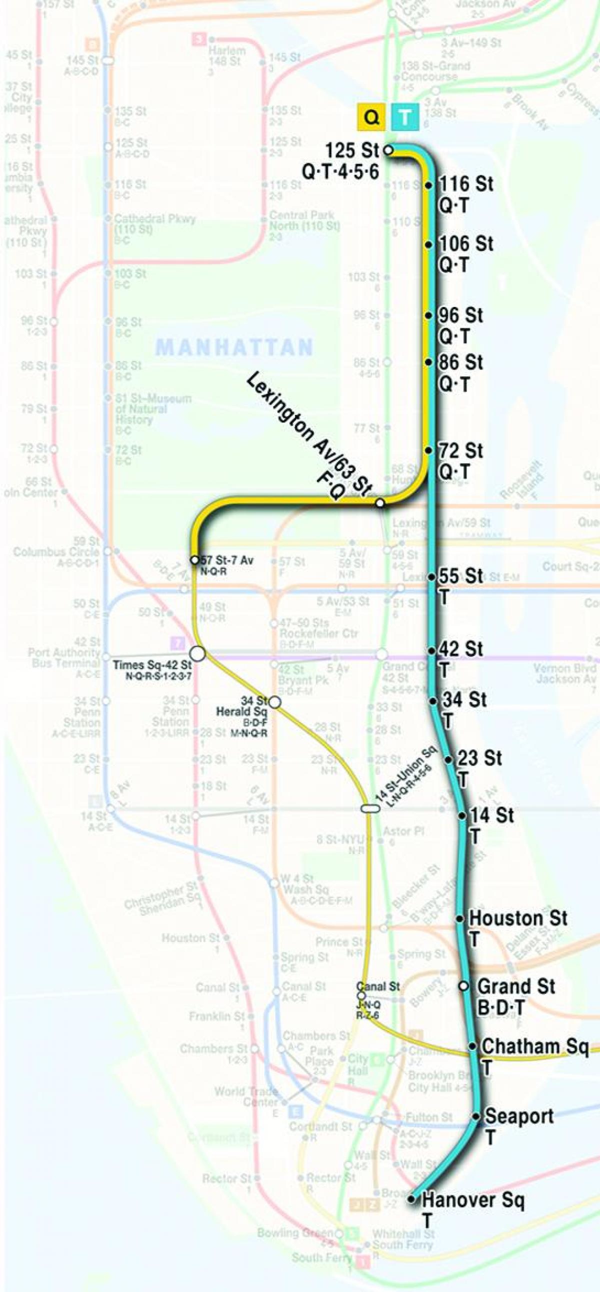 Karte second avenue U-Bahn