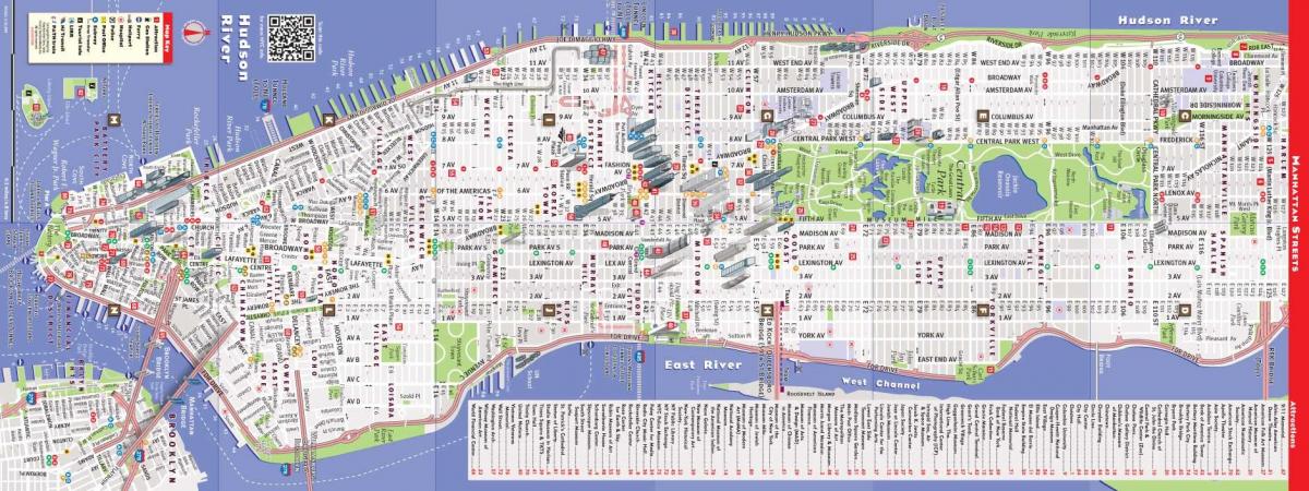 detaillierte Karte von Manhattan, ny