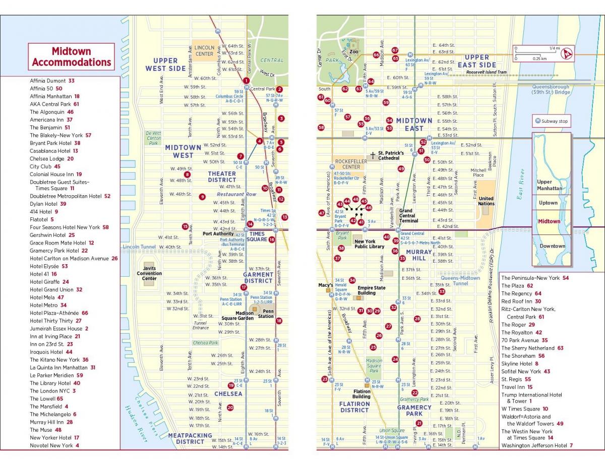 druckbare walking Karte von midtown Manhattan