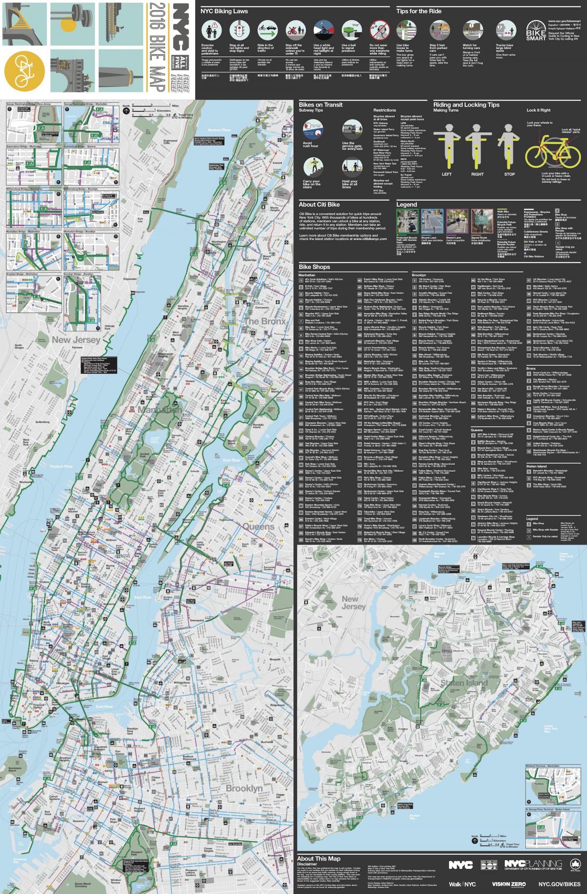 Manhattan Radweg Karte