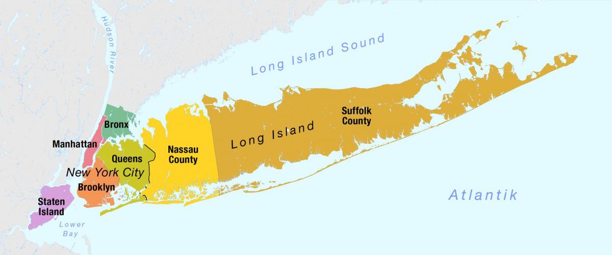 Karte von New York-Manhattan und long island
