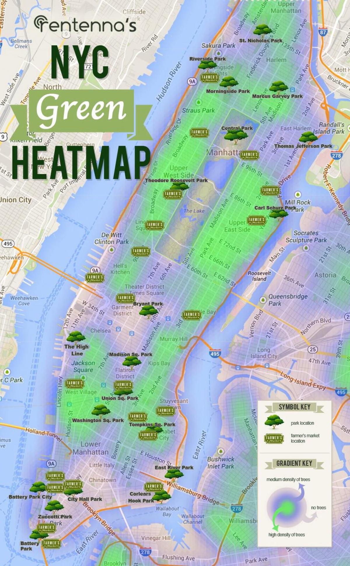 Karte von Manhattan parks