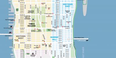 Kostenlose druckbare Karte von Manhattan NYC