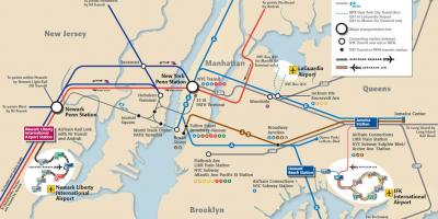 JFK nach Manhattan subway map