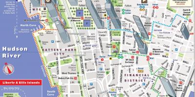Lower Manhattan, tourist map