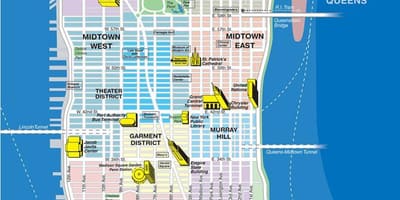Karte von der Insel Manhattan