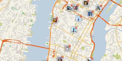 Karte von Manhattan mit Sehenswürdigkeiten