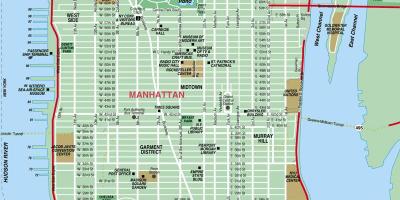 Druckbare Straßenkarte von Manhattan