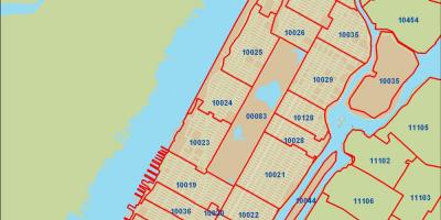 NYC zip code map Manhattan